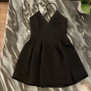 Boutique black mini swing dress